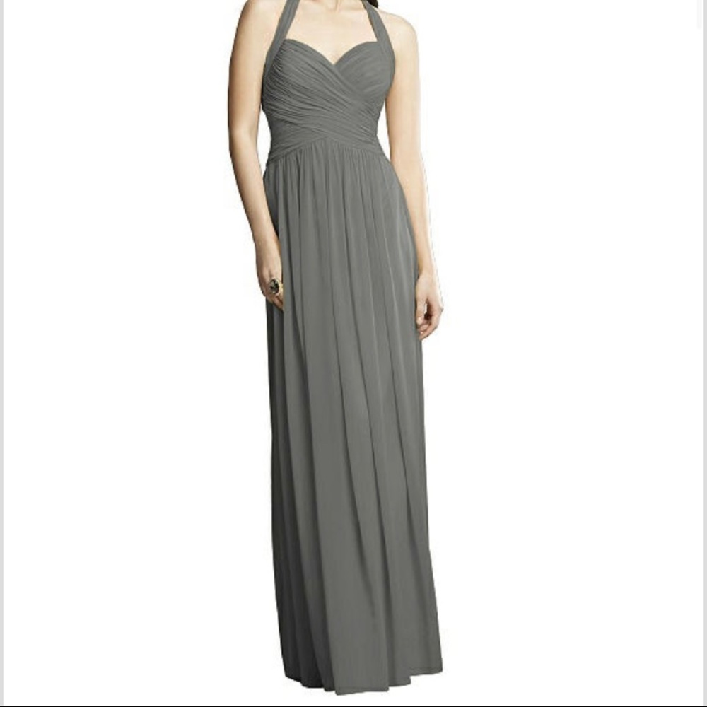 Grey chiffon formal / bridesmaid’s dress (Dessy Collection 2932)